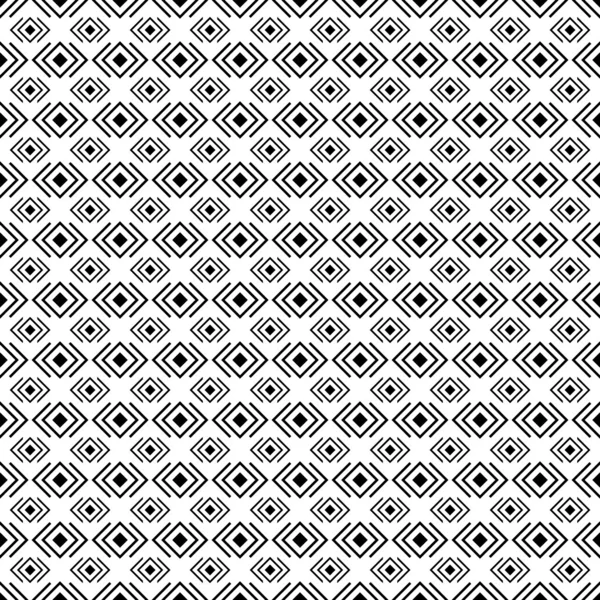 Black and white geometric diamond shape seamless pattern, vector — Stock Vector