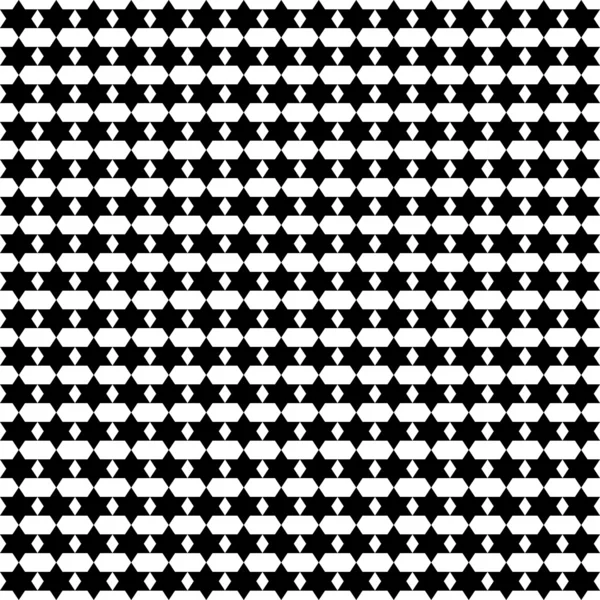 Abstract Black and White Seamless Pattern with stars — Stock Vector