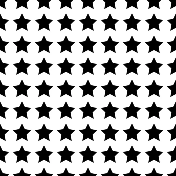 Abstraktes schwarz-weißes nahtloses Muster mit Sternen — Stockvektor