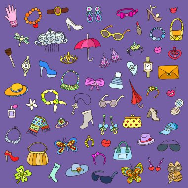 Vektör kadın aksesuarları ayarla