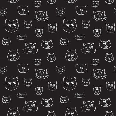 kedi yüzü olan şirin seamless modeli