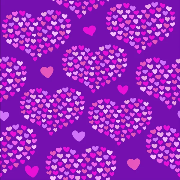 Heart shape vector seamless pattern. Valentines day background for invitation — Stock Vector