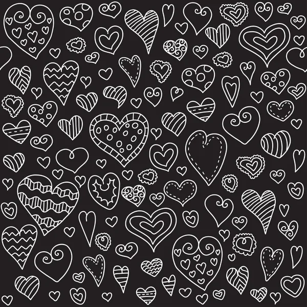 Amor corazones patrón sin fisuras. Doodle corazón. Fondo romántico. Fondo de San Valentín para invitación . Vector De Stock