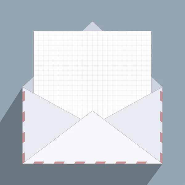 Open envelope with paper — Stock Vector