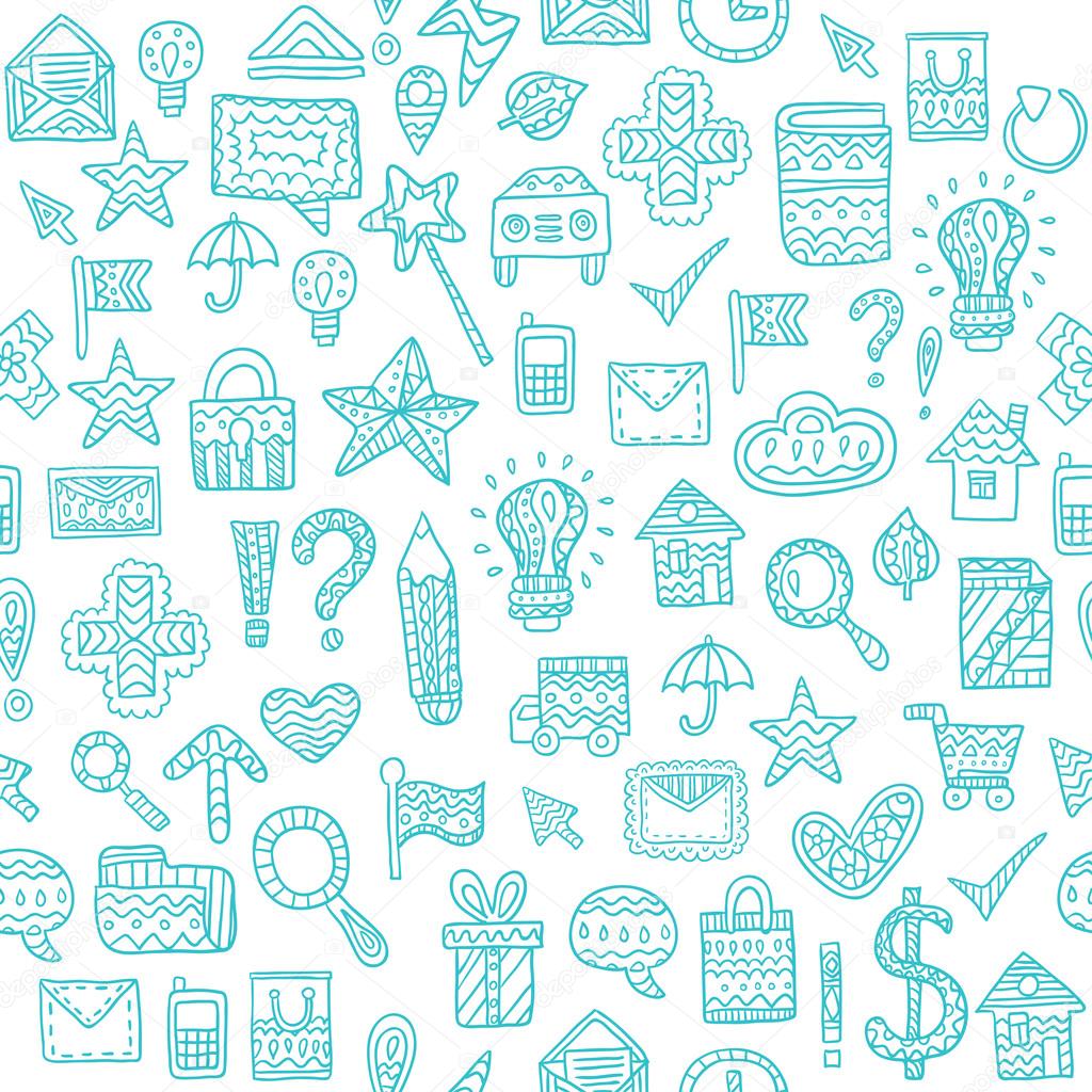 Seamless pattern Icons. Vector illustration