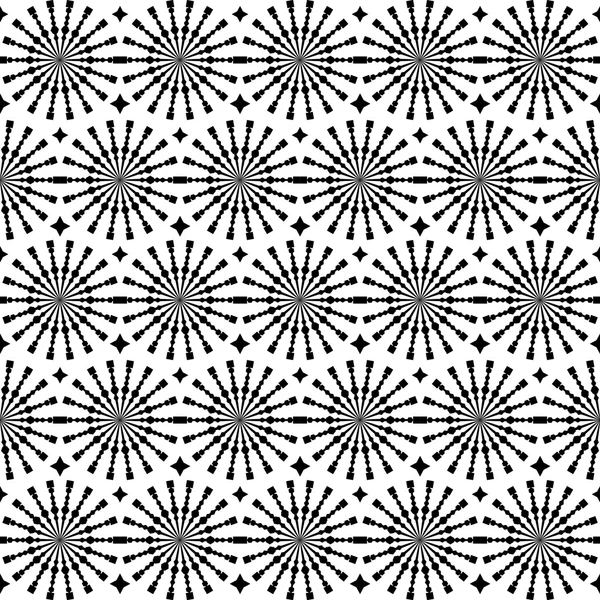 Abstract geometric seamless pattern. Black and white style pattern with circle and line. Endless texture for wallpaper, fill, web page background, surface texture. — Stock Vector