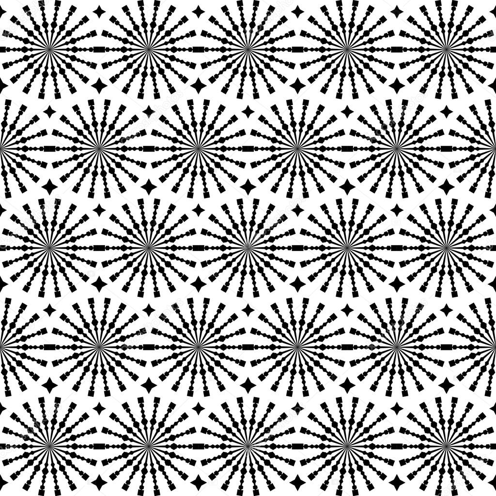 Abstract geometric seamless pattern. Black and white style pattern with circle and line. Endless texture for wallpaper, fill, web page background, surface texture.
