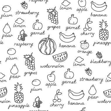 meyve karalamalar sorunsuz vektör desen.