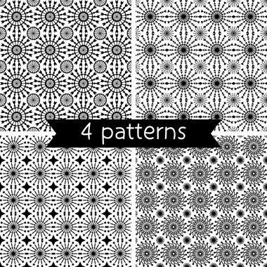 Set of Four Seamless Pattern. Seamless pattern can be used for wallpaper, pattern fills, web page background, surface textures. clipart