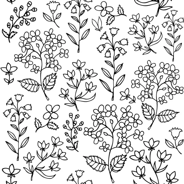 Bloemen naadloos patroon. — Stockvector