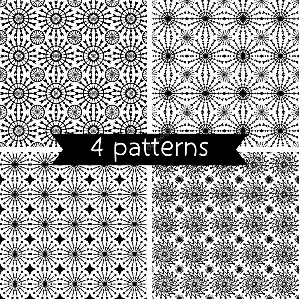 Set of Four Seamless Pattern. Seamless pattern can be used for wallpaper, pattern fills, web page background, surface textures.