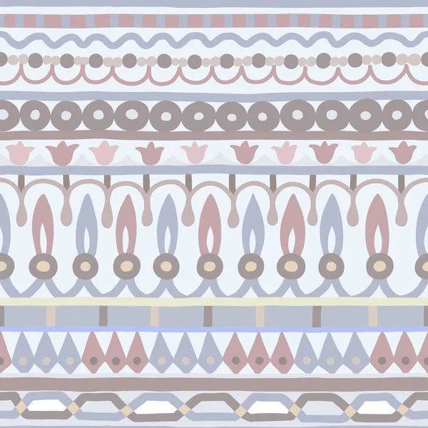 民族のシームレスなストライプ パターン。かわいいデザインのベクトル図です。ボーダーとフレーム. — ストックベクタ