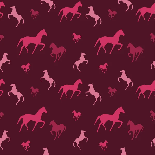 Caballos rojos patrón sin costura — Vector de stock