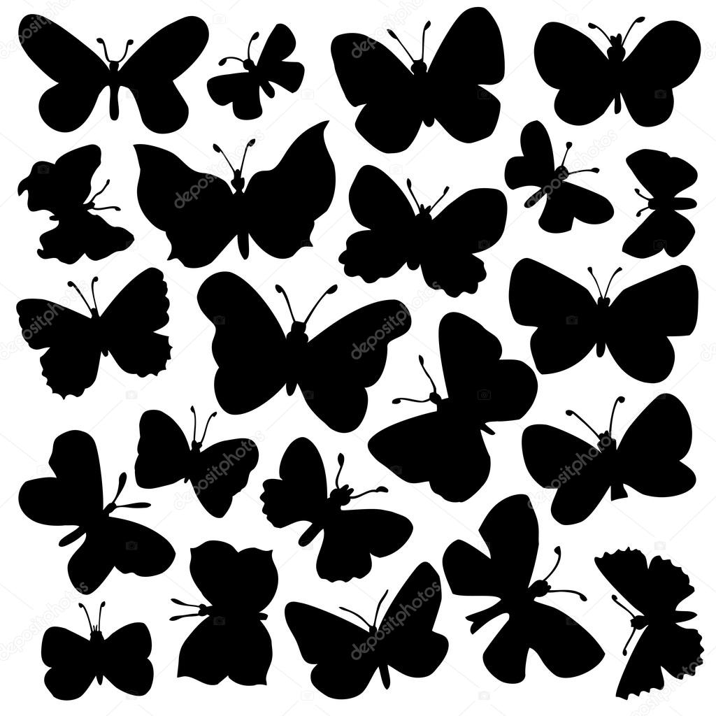 Vector set of butterflies
