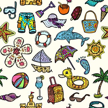 vektör beach desen yaz için