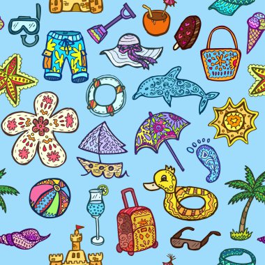 vektör beach desen yaz için