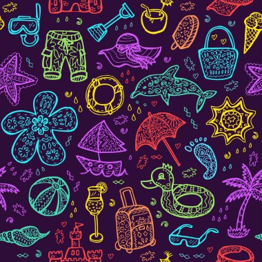 vektör beach desen yaz için