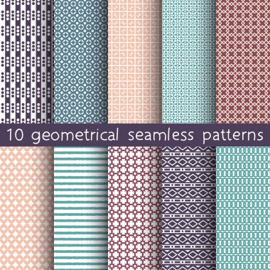 Evrensel arka plan için 10 Dikişsiz desen. sonsuz doku duvar kağıdı, desen dolgusu, web sayfası arka planı için kullanılabilir. vektör çizim web tasarımı için.