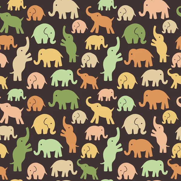 Patrón de vectores sin fisuras con elefantes. Puede ser utilizado para el textil, fondo del sitio web, cubierta del libro, embalaje . — Vector de stock