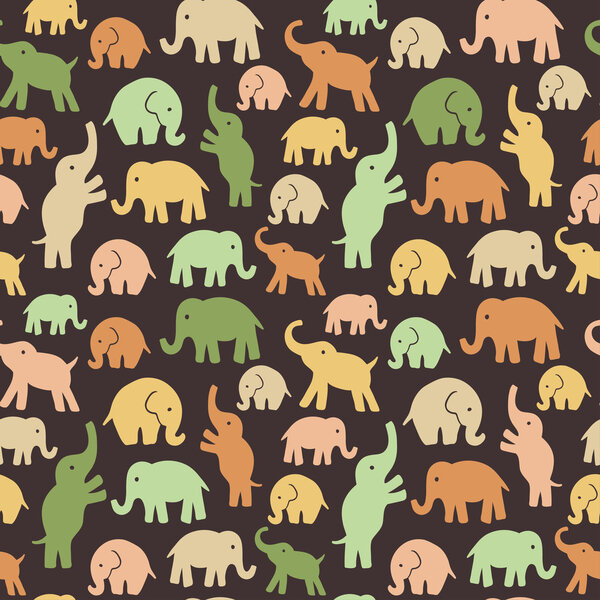 Seamless vector pattern with elephants. Can be used for textile, website background, book cover, packaging.