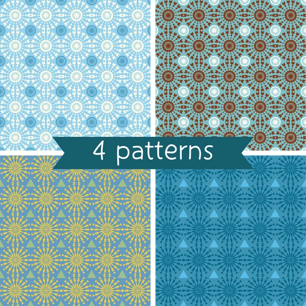 Set of Four Seamless Pattern. Seamless pattern can be used for wallpaper, pattern fills, web page background, surface textures. — Stock Vector