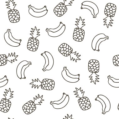 Beyaz arka plan üzerinde meyve ile vektör seamless modeli.