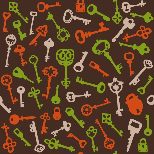 Seamless pattern with vintage keys — Stock Vector