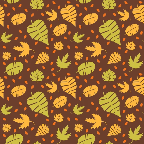 Fondo sin costuras con hojas coloridas de otoño. Ilustración vectorial. — Vector de stock