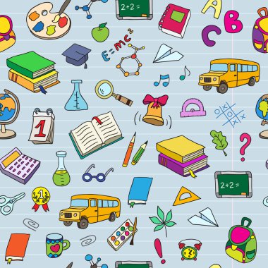 Okula dönüş. Sorunsuz vektör desen