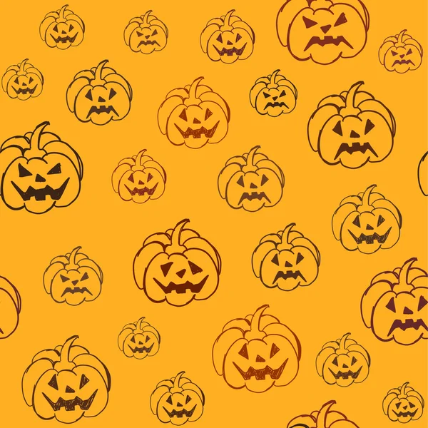 Fondo de Halloween con calabazas — Vector de stock