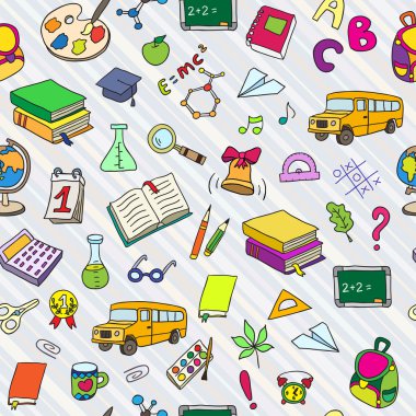 Okula dönüş. Sorunsuz vektör desen