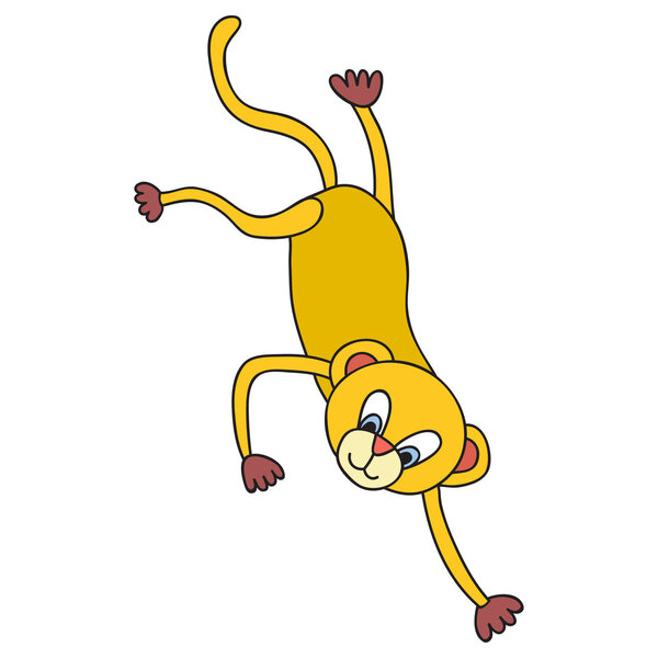 Забавная обезьянка. Мультфильм и векторная обособленность
