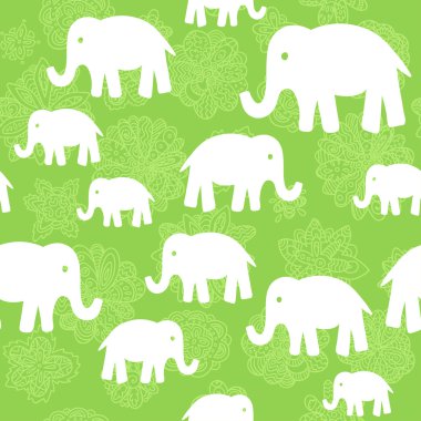 vektör çiçek ve filler sorunsuz duvar kağıdı arka plan tasarım desen.