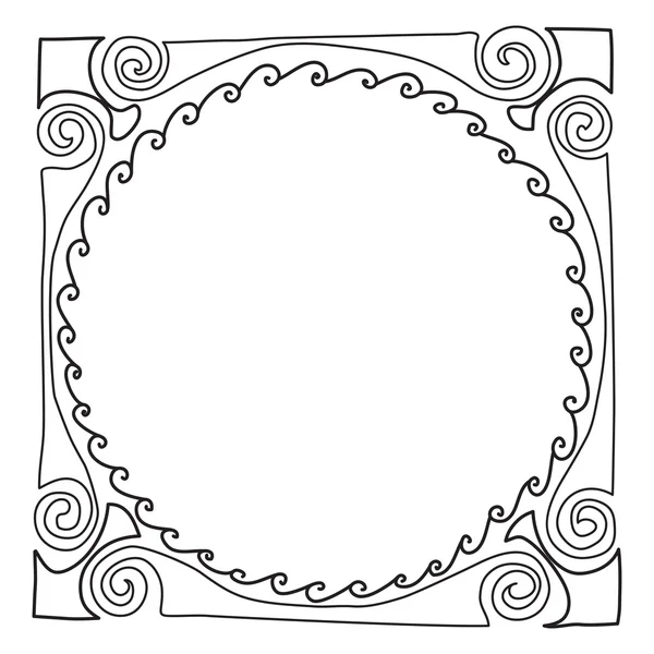 Vintage decorative frame. Vector illustration. Sketch of hand drawing ...