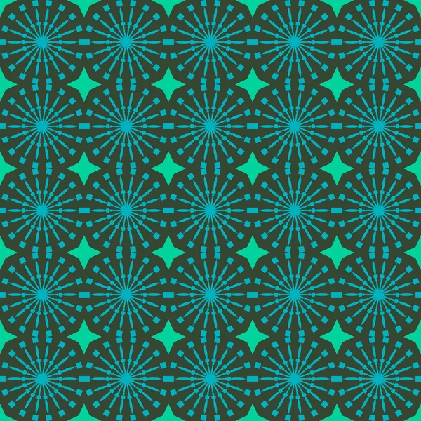 抽象的な幾何学的なシームレス パターン。Circle および line と緑色のスタイル パターン. — ストックベクタ