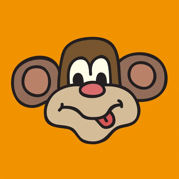 Monkey head - vector illustration. Beautiful vector design. — Stock Vector