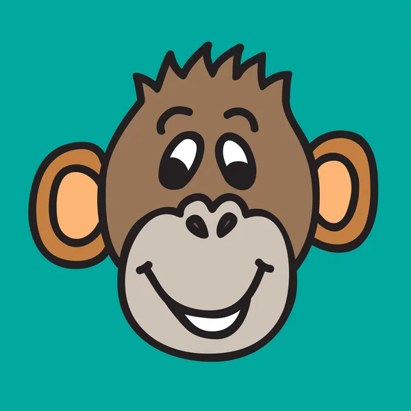 Monkey head - vector illustration. — Stock Vector