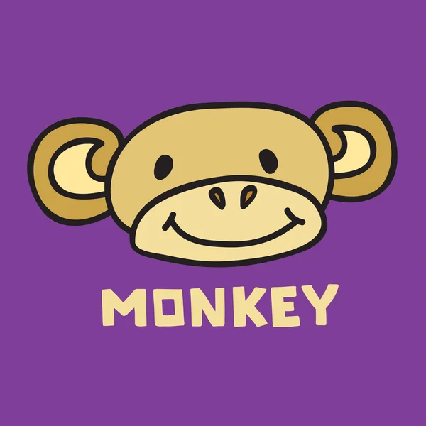 Monkey head - vector illustration. Beautiful vector design. — Stock Vector