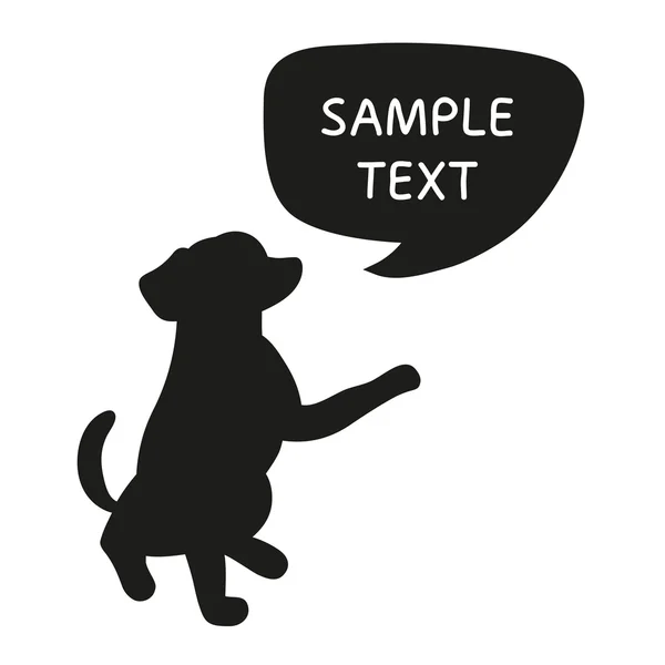 Cute Dog Silhouette With Speech Bubble. Beautiful vector design. — Stock Vector