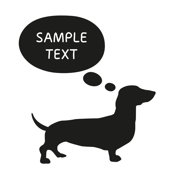 Cute Dog Silhouette With Speech Bubble. Beautiful vector design. — Stock Vector