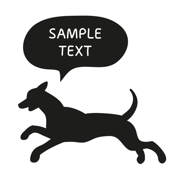 Cute Dog Silhouette With Speech Bubble. Beautiful vector design. — Stock Vector