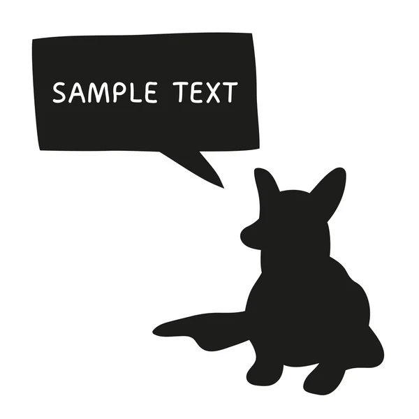 Cute Dog Silhouette With Speech Bubble. Beautiful vector design. — Stock Vector