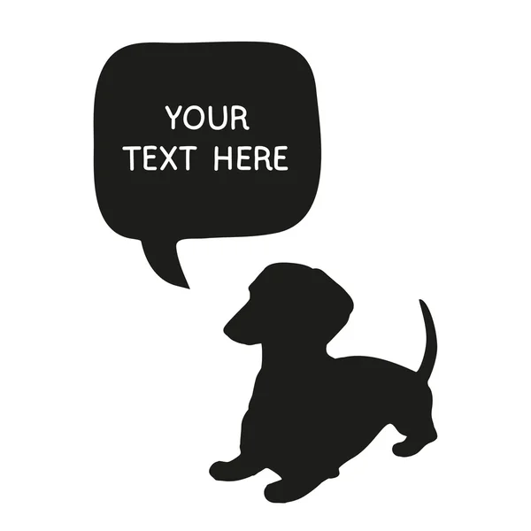 Cute Dog Silhouette With Speech Bubble. Beautiful vector design. — Stock Vector