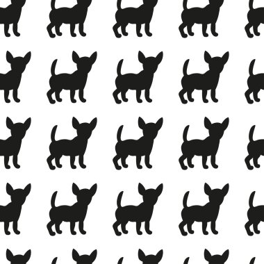 Köpek siluetleri ile Seamless modeli. Tasarımınız için vektör arka plan.