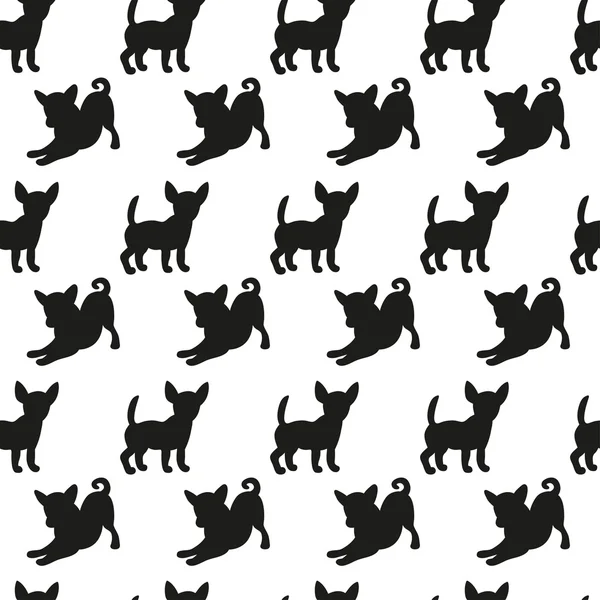 Nahtloses Muster mit Hundesilhouetten. Vektor-Hintergrund für Ihr Design. — Stockvektor