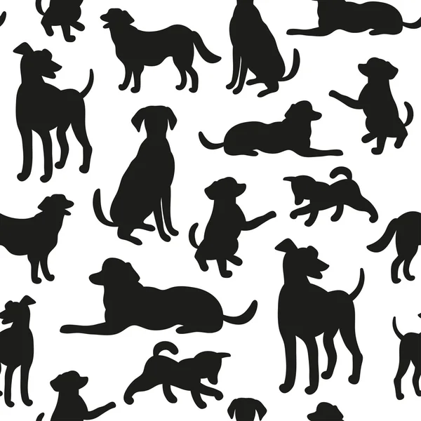 シームレスなパターン犬シルエット。あなたのデザインのベクトルの背景. — ストックベクタ