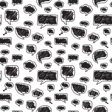 Konuşma balonları ile Seamless modeli. Güzel vektör tasarımı.