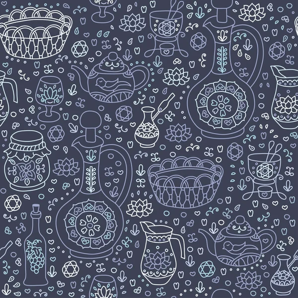 Set of Kitchen utensil. Vector seamless background. Seamless pattern can be used for wallpaper, pattern fills, web page background, surface textures.