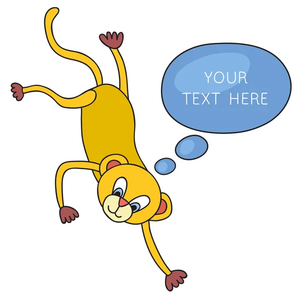 Lustiger Affe mit Sprechblase. Zeichentrick- und Vektorfigur