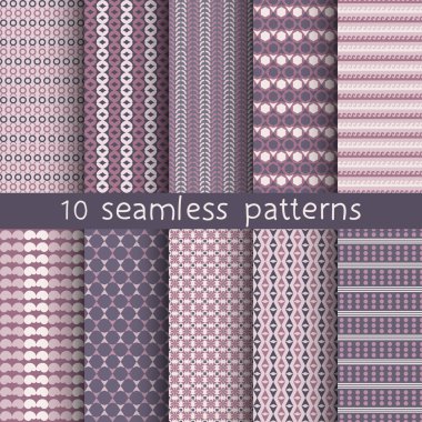 10 seamless patterns for universal background. clipart